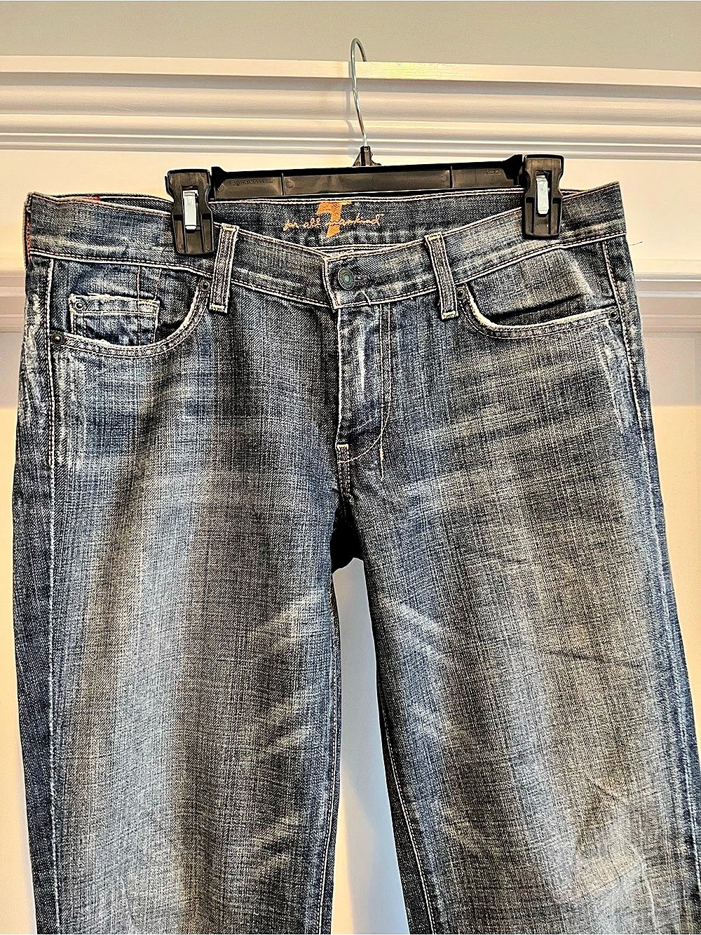 7 of Mankind 31 Boot Cut Cotton Jeans Waist Blue